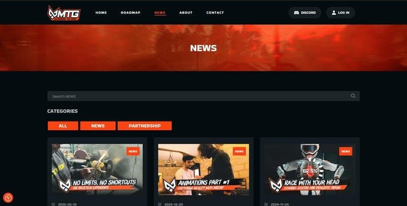 Motocross The Game - Site web - 2