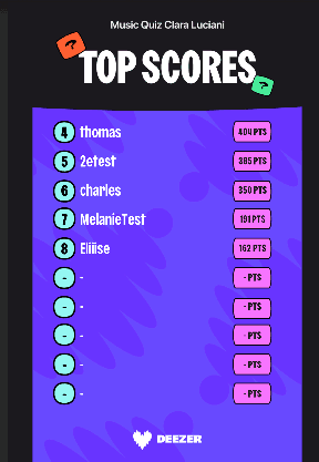 Deezer - Blind test multijoueur - 2